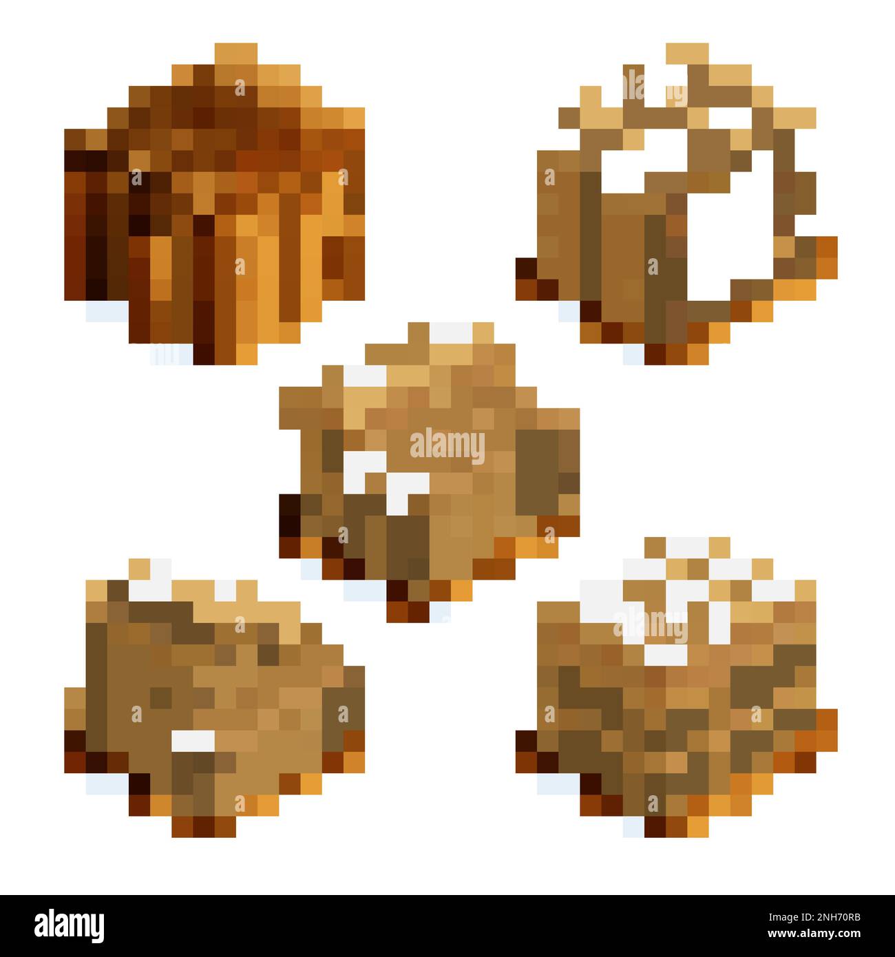 Contenitori di carico isometrici Set di pallet in legno e scatole di cartone illustrazione vettoriale isolata Illustrazione Vettoriale