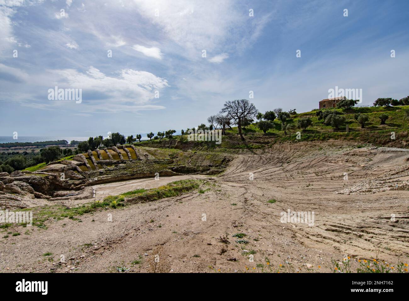 L'anfiteatro greco nel parco Scolacium, Calabria Foto Stock