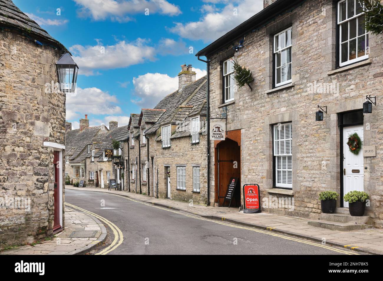 Corfe Village Foto Stock