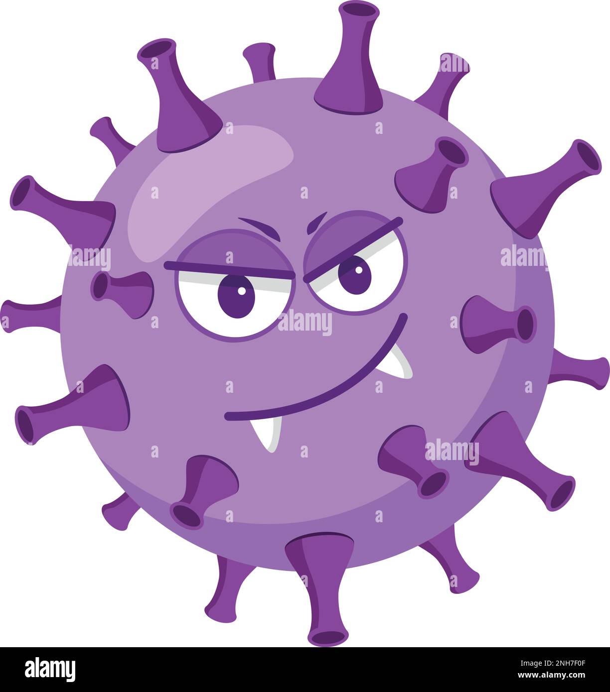 Illustrazione vettoriale di un HIV o Virus dell'immunodeficienza umana in stile cartoon isolato su sfondo bianco Illustrazione Vettoriale