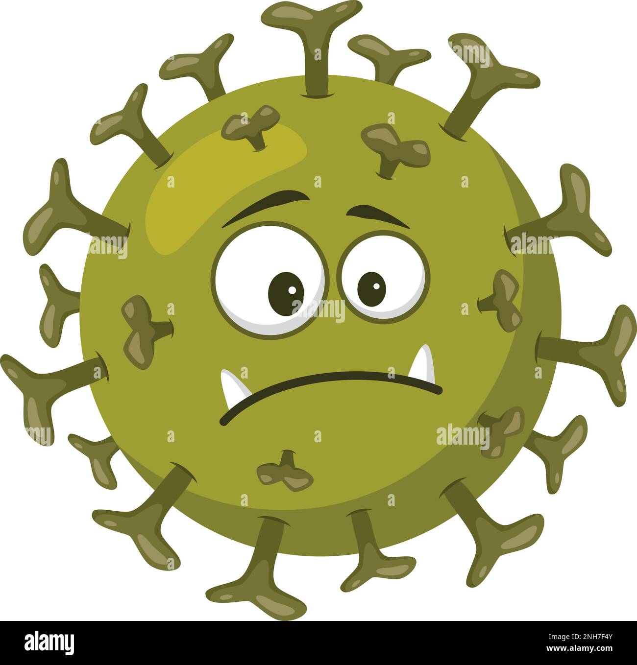 Illustrazione vettoriale di un Rotavirus in stile cartoon isolato su sfondo bianco Illustrazione Vettoriale