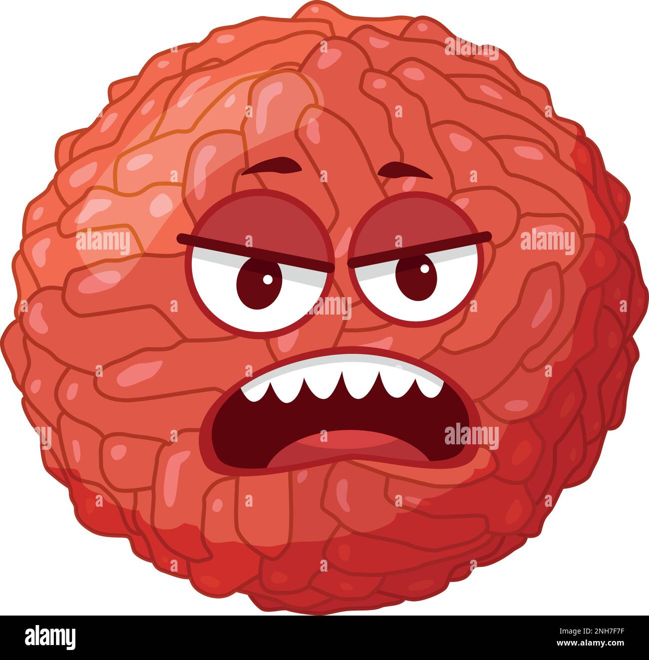Illustrazione vettoriale di un virus Zika in stile cartoon isolato su sfondo bianco Illustrazione Vettoriale