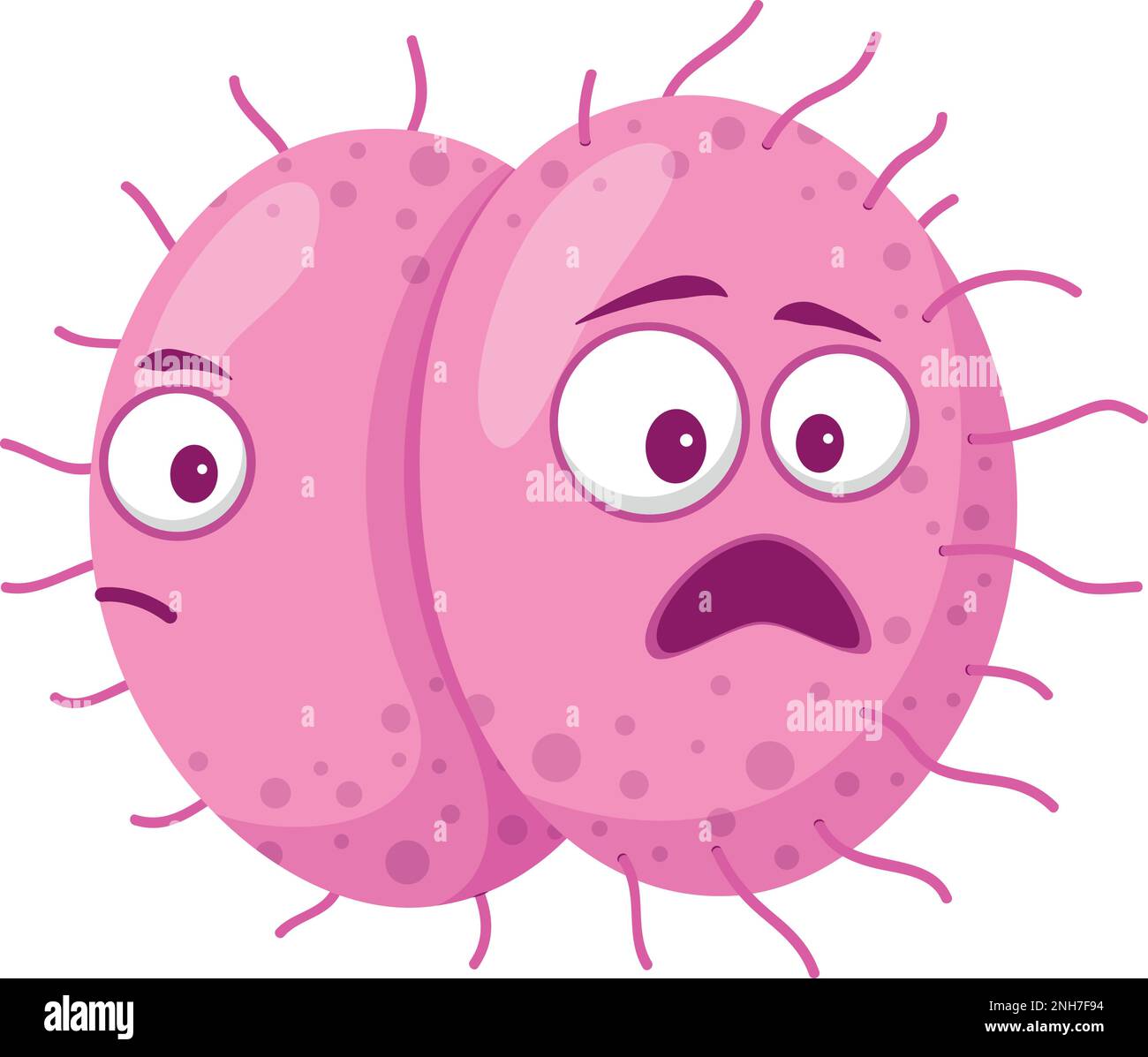 Illustrazione vettoriale di un virus Meningococcico in stile cartoon isolato su sfondo bianco Illustrazione Vettoriale