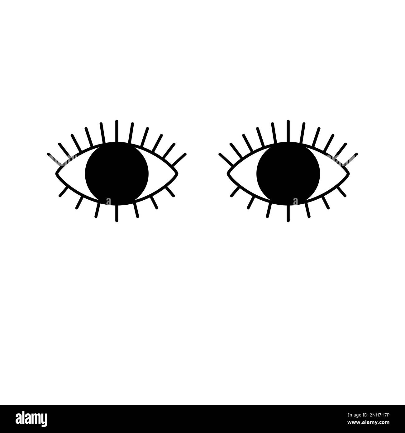 Icona a forma di occhio piatta su sfondo bianco per la stampa e il design.Illustrazione vettoriale. Illustrazione Vettoriale