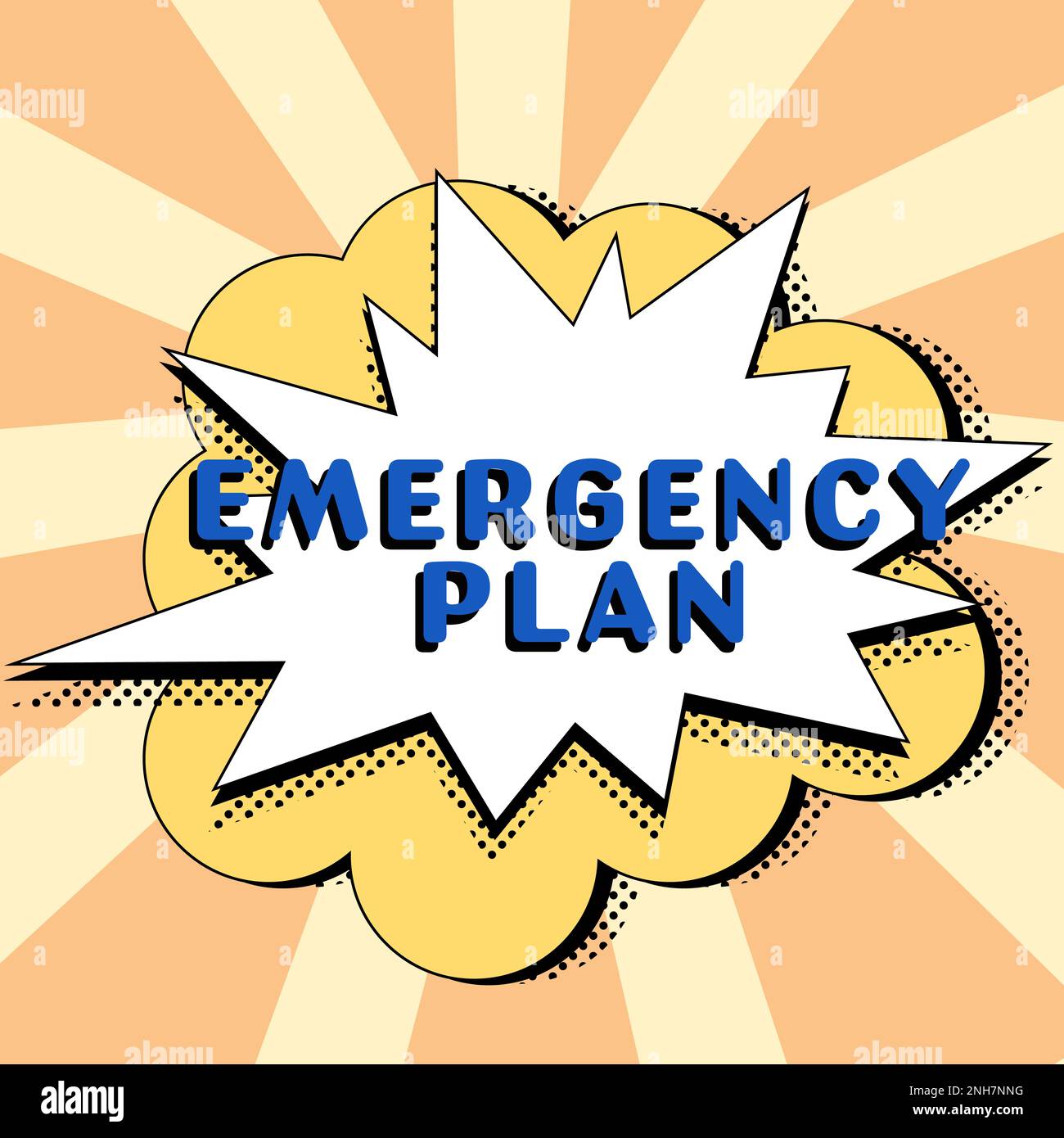 Firma scritta a mano piano di emergenza. Le procedure del concetto del Internet per la risposta alle emergenze importanti devono essere preparate Foto Stock