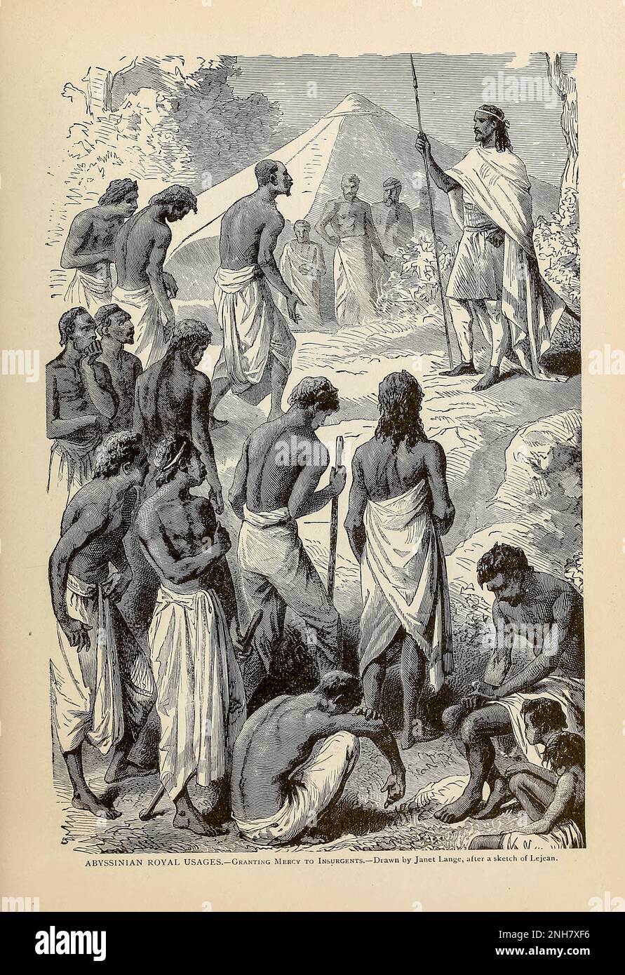 Abyssinian Usages Royal concedere la Misericordia agli insorti dalla storia universale di Cyclopedia : abbracciare la più completa e recente presentazione del soggetto in due parti principali o divisioni di più di seimila pagine da John Clark Ridpath, 1840-1900 Data di pubblicazione 1895 Editore Boston : Balch Bros.. Volume 6 Storia dell'uomo e dell'umanità Foto Stock