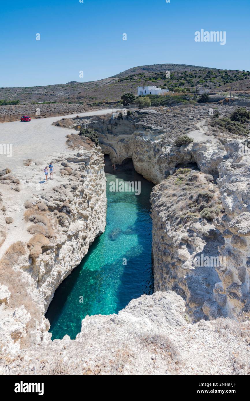 Grotte di Papafragas, Milos Foto Stock