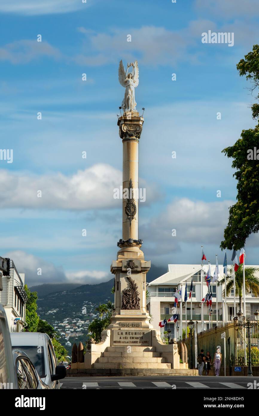 War Memorial a St Denis, Reunion Foto Stock