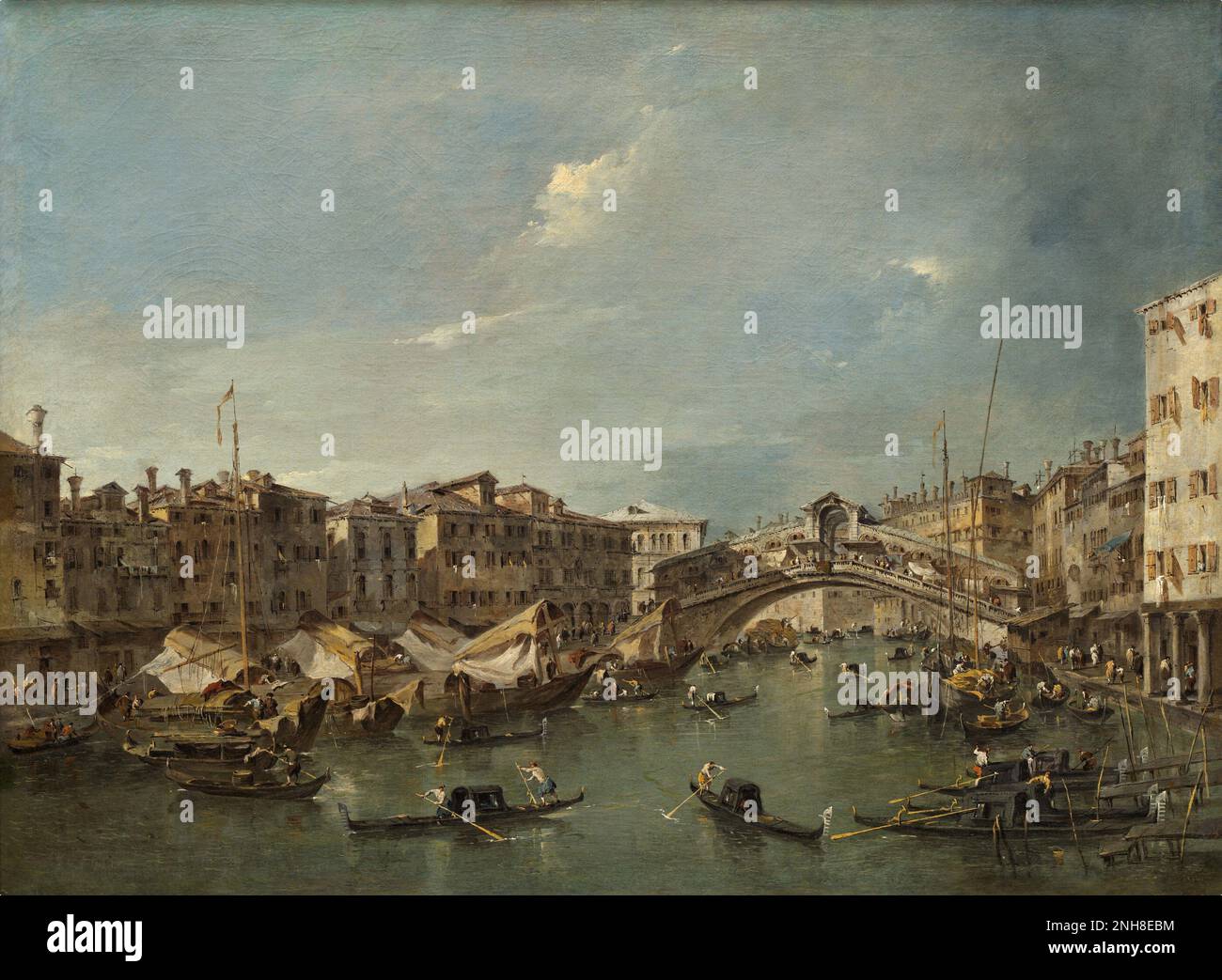 Il Canal Grande di Francesco Guardi con il Ponte di Rialto, Venezia probabilmente nel 1780 Foto Stock