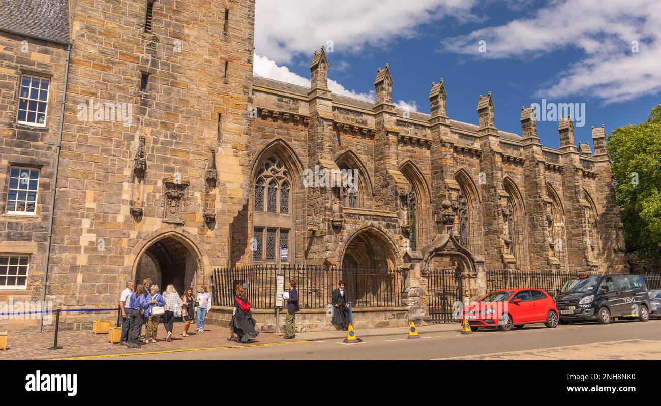 ST ANDREWS, SCOZIA, EUROPA - St Salvator's Chapel, St Andrews University. Foto Stock