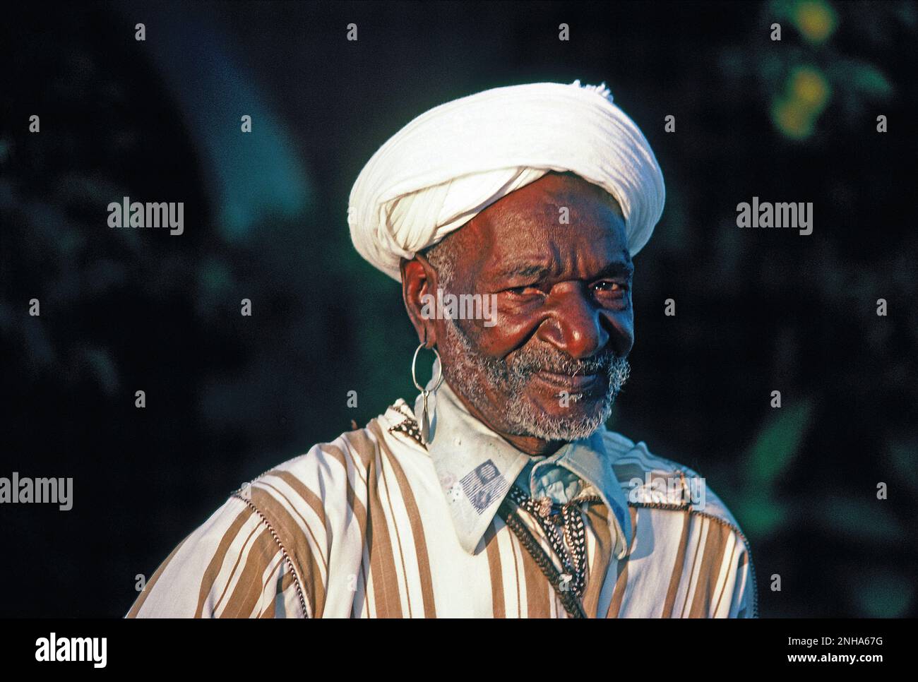 Marocco. Marrakech. Ritratto di Gnawa. Foto Stock