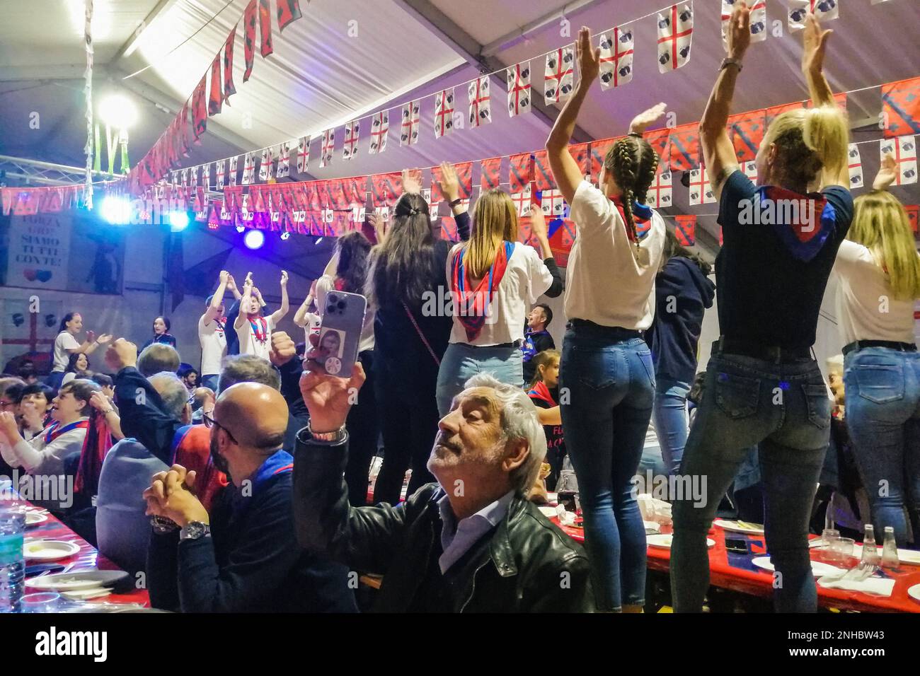 Italia, Legnano, Flora Ward, Contrada Flora, cena del Palio Foto Stock