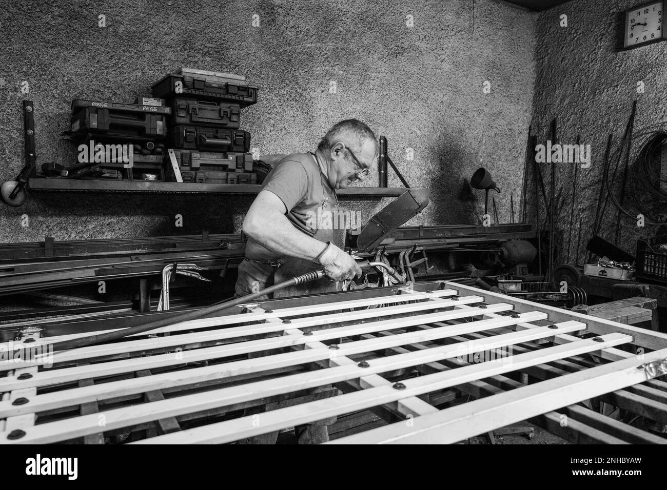 Italia, Ossona, Emilio Porrati fabbro Foto Stock