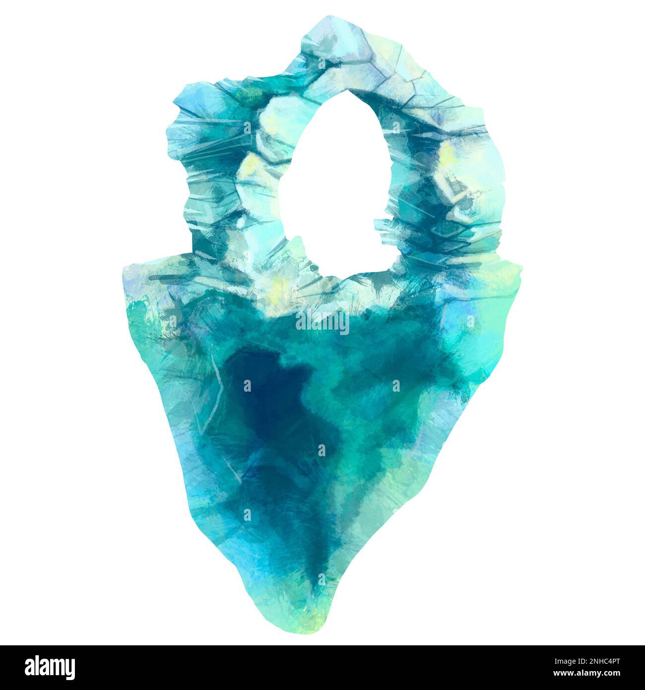 immagine a colori della parte superiore e inferiore dell'iceberg. Illustrazione di alta qualità Foto Stock