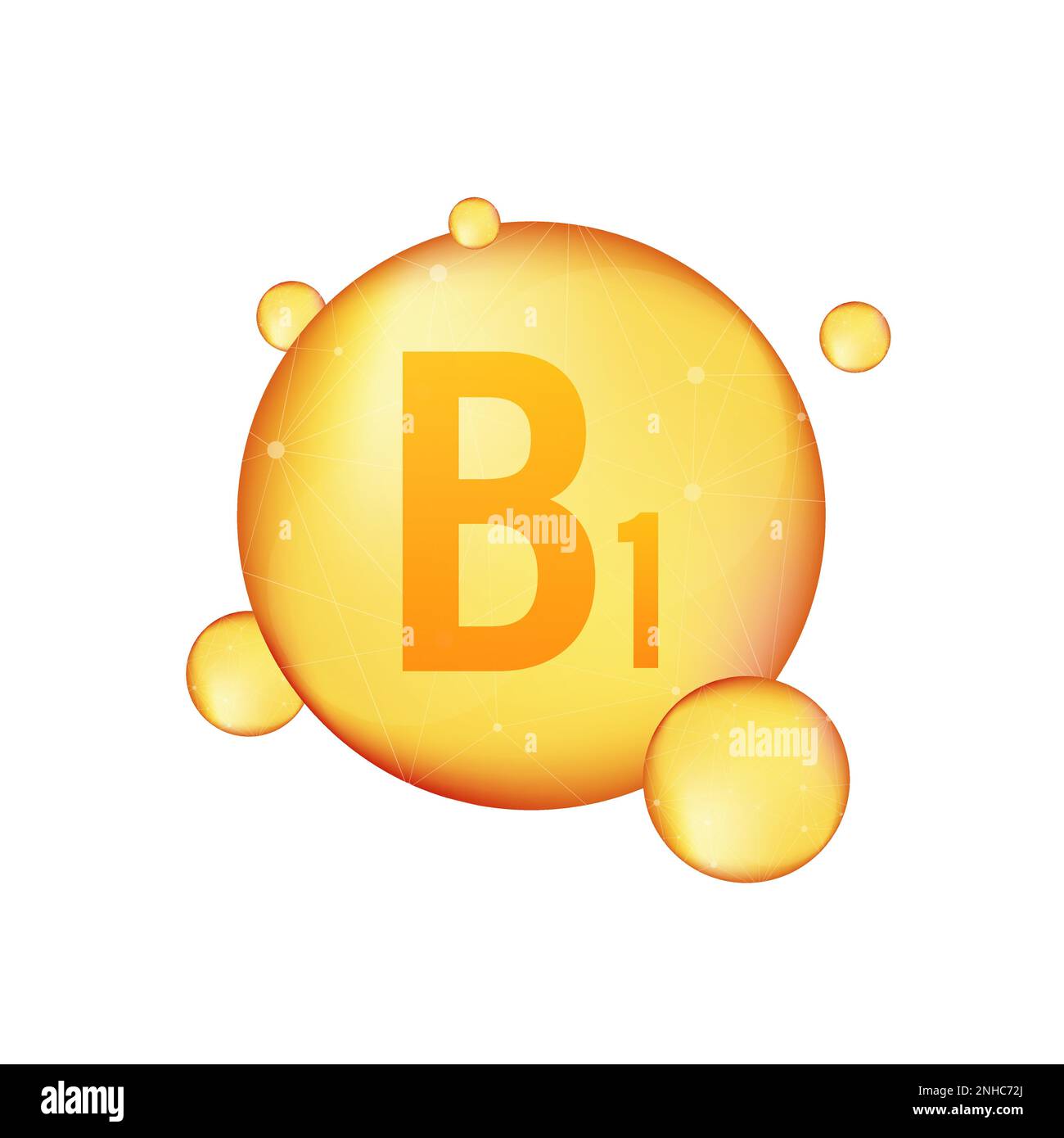 Vitamina B1 oro brillante icona. Acido ascorbico. Illustrazione del vettore Illustrazione Vettoriale