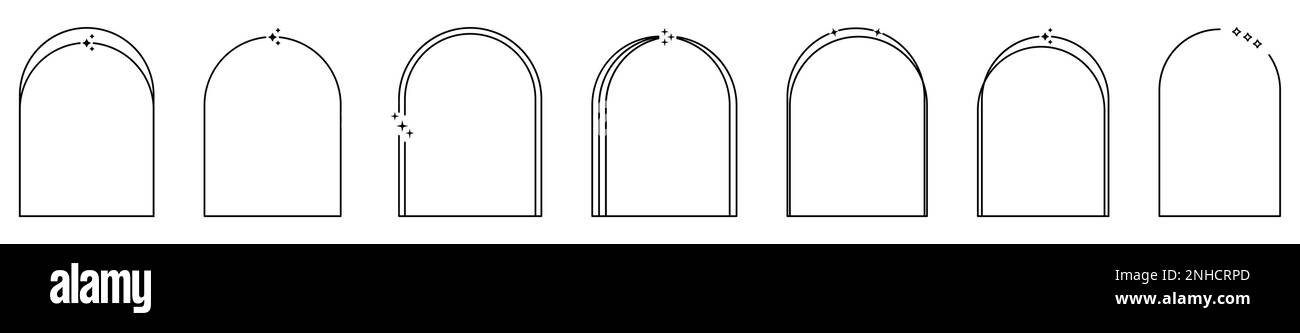 Set di cornici estetiche moderne. Stile boho decorativo. Illustrazione vettoriale Illustrazione Vettoriale