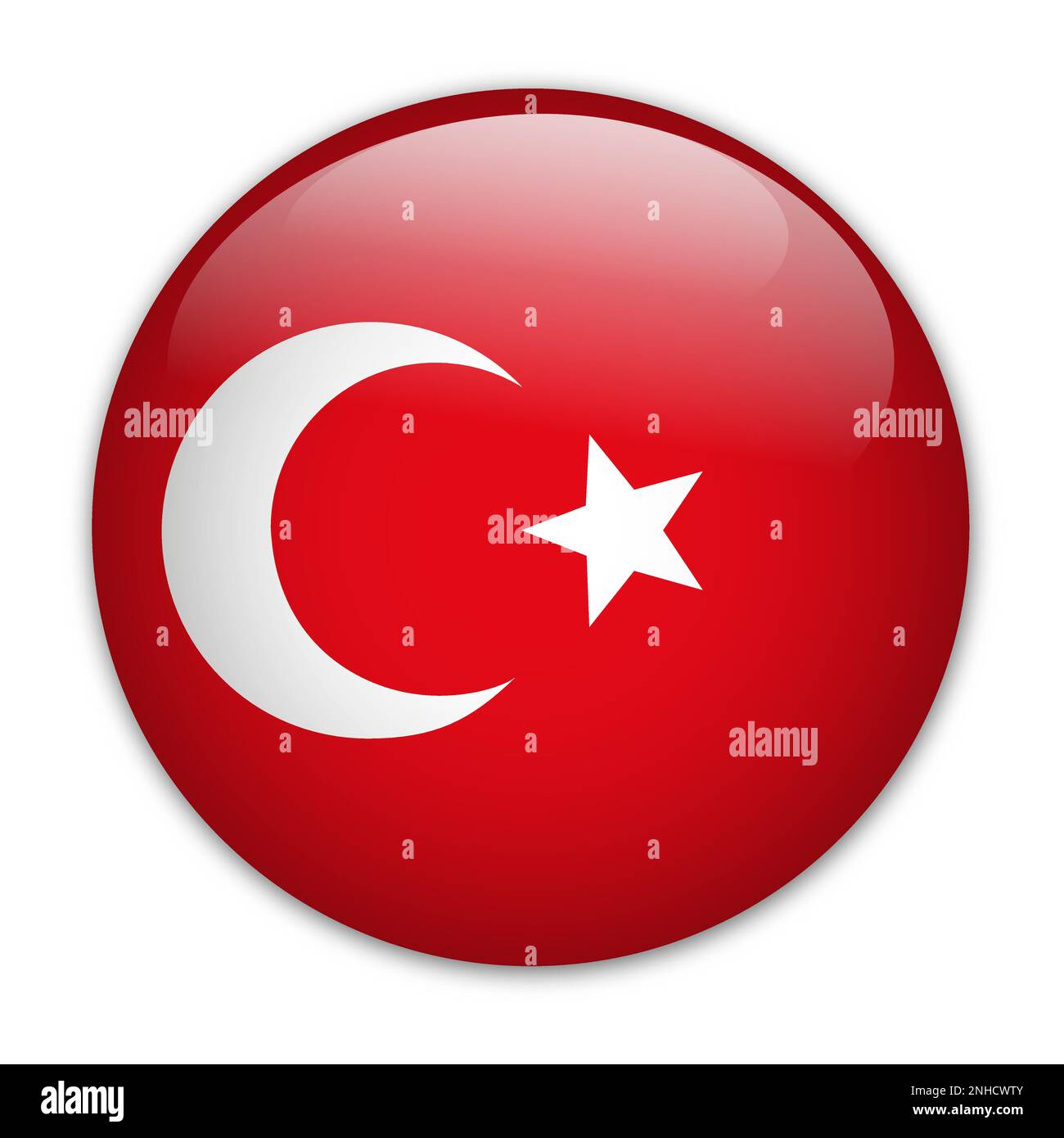 Bandiera circolare della Turchia. Illustrazione vettoriale Illustrazione Vettoriale