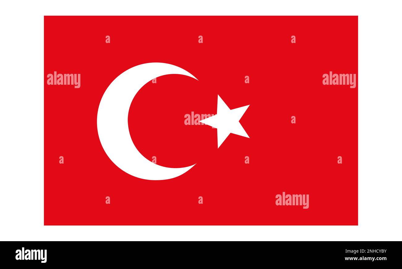 Flag vettore turco. Dimensioni precise e colori ufficiali. Illustrazione Vettoriale