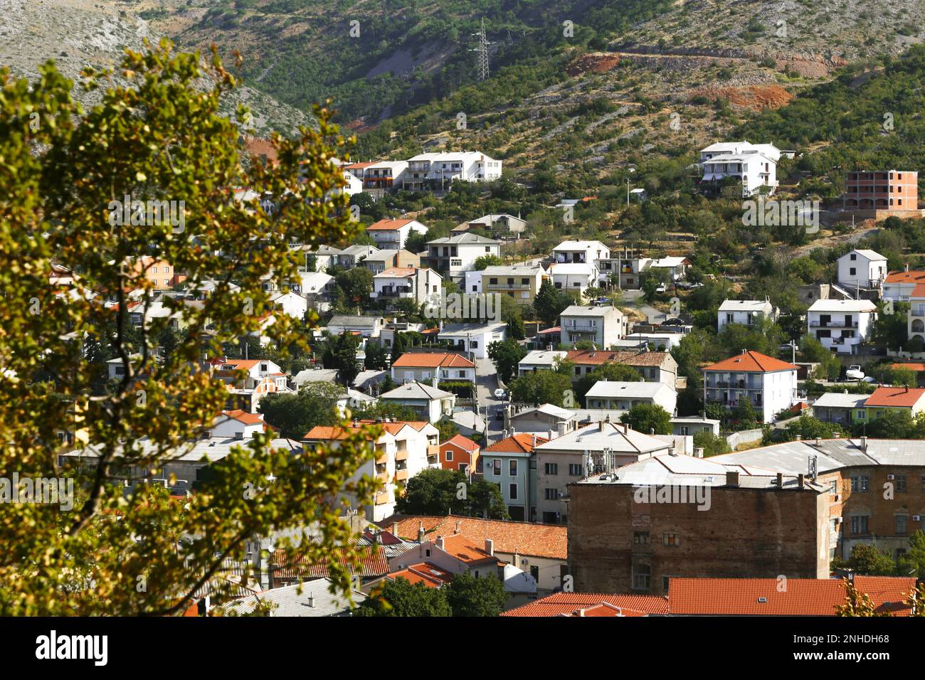 Edifici a Senj, Croazia. Foto Stock