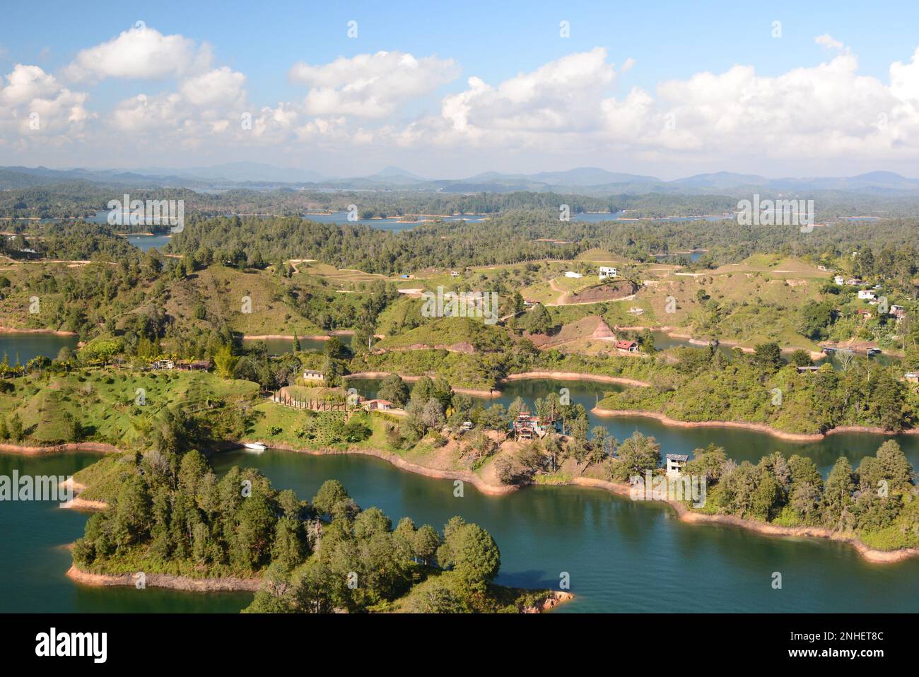 Veduta aerea del resevoir di Guatapé. Dipartimento di Antioquia. Colombia Foto Stock