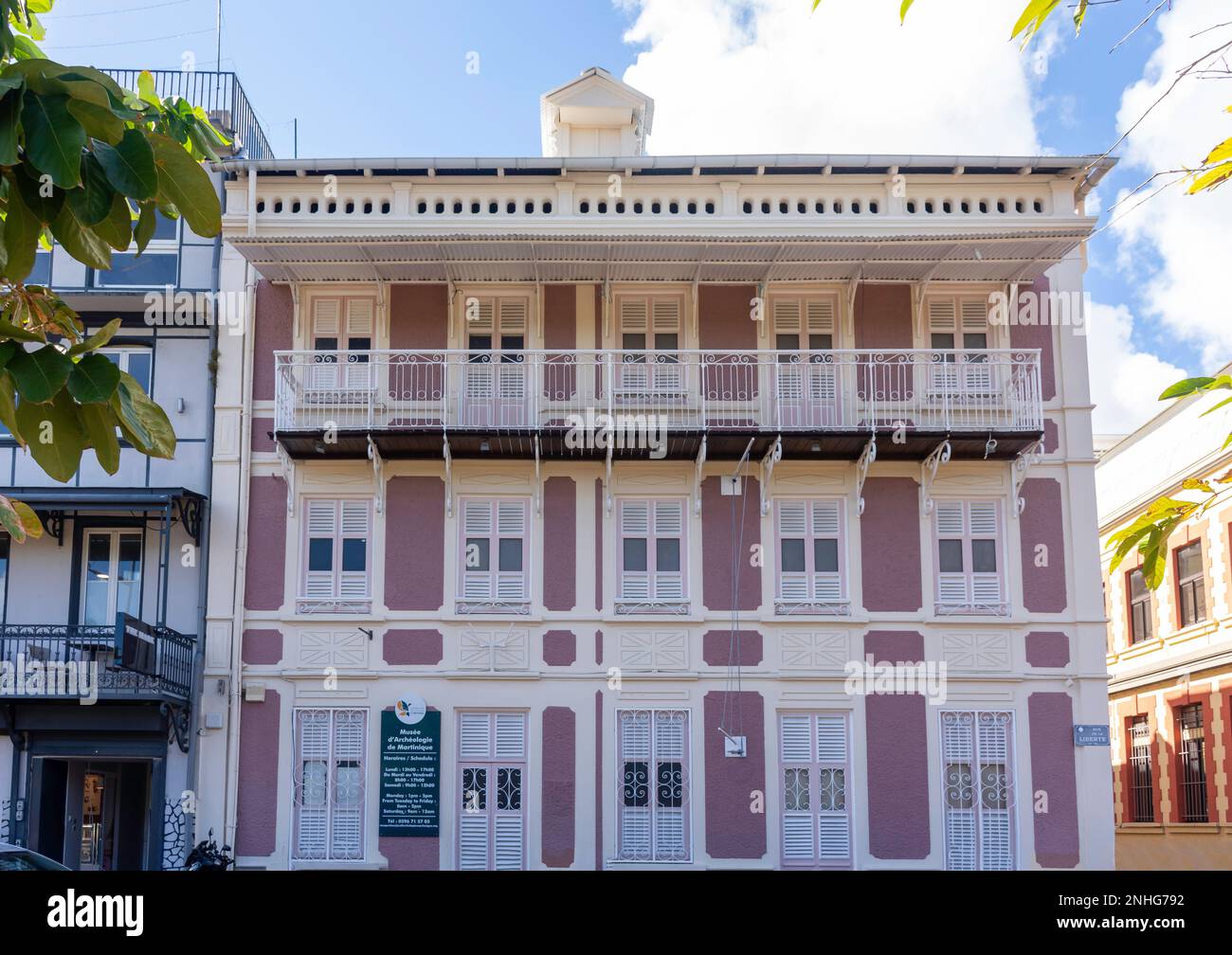 Museo dipartimentale di Archeologia e Preistoria della Martinica, Rue de la liberté, Fort-de-France, Martinica, piccole Antille, Caraibi Foto Stock