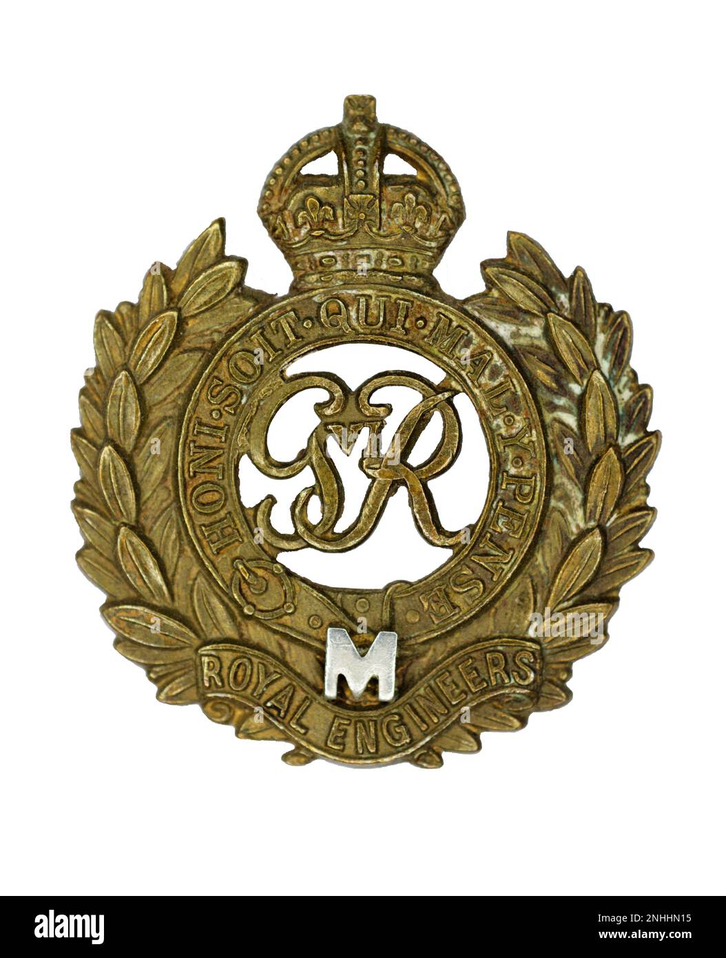 Un distintivo di cappello dei Royal Engineers Militia. Foto Stock