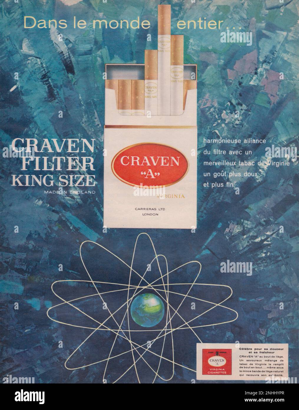 Craven sigarette pubblicità rivista francese Craven sigarette pubblicità Craven filtri publicice Foto Stock