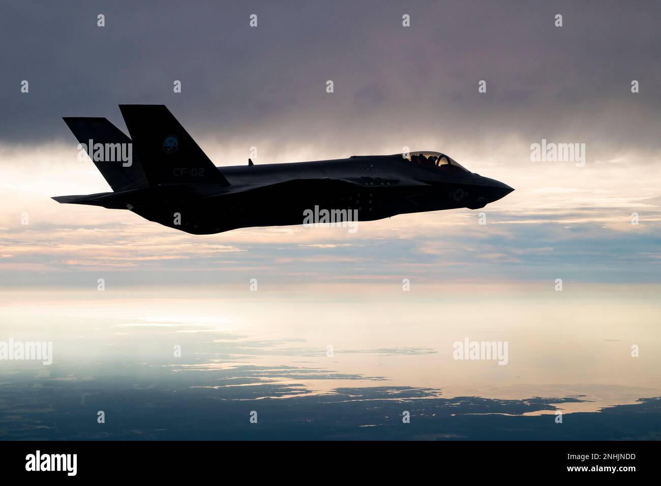 CF-2 Flt 638 Internal SDB-II Weapons Environment and Loads testing, da NAS Patuxent River, MD pilotato da Maj Alex Horne il 10 gennaio 2023 Foto Stock
