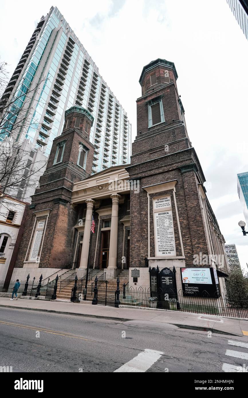 Chiesa presbiteriana del centro, progettata da William Strickland, Nashville, Tennessee Foto Stock