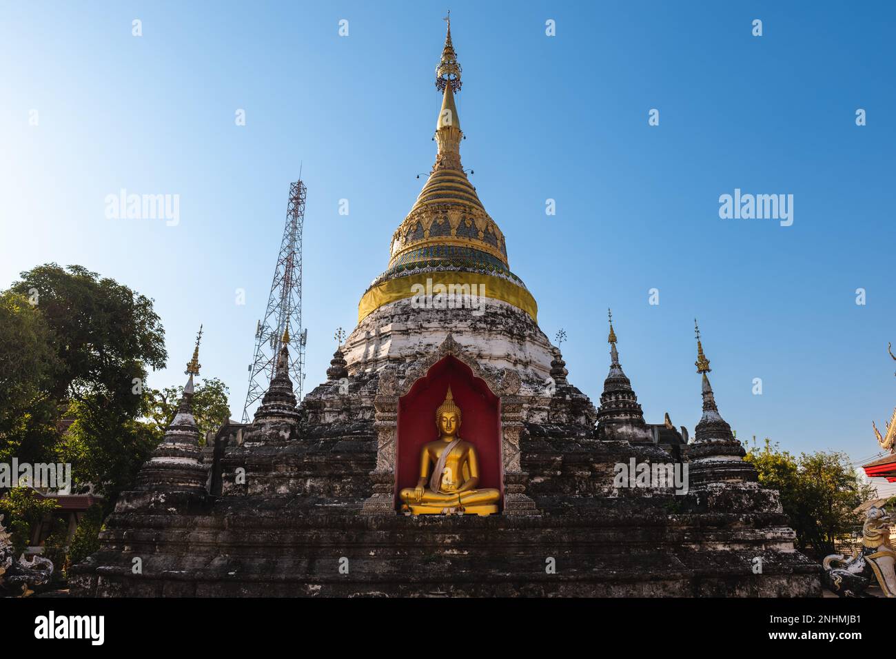 Wat Buppharam nel distretto di Muang, Chiang mai, Thailandia Foto Stock