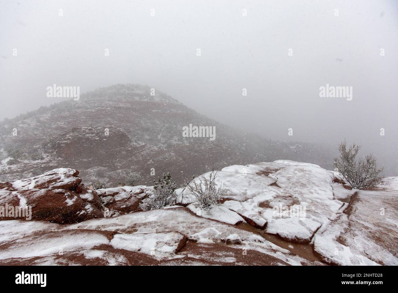 Neve a Sedona Foto Stock