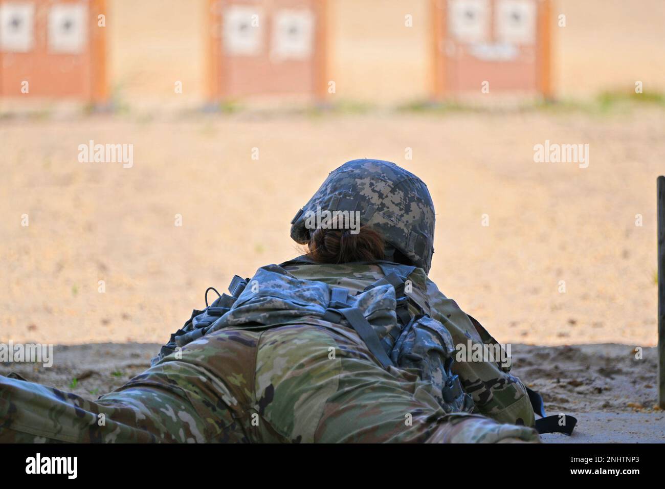 Sul complesso Fort Dix Range, la 411th Engineer Brigade è qui in una giornata di allenamento in gara sul M4 Zero e messa a terra fuoco vivo. (Le foto sono state scattate dal TSC/Daniel Amburg) Foto Stock