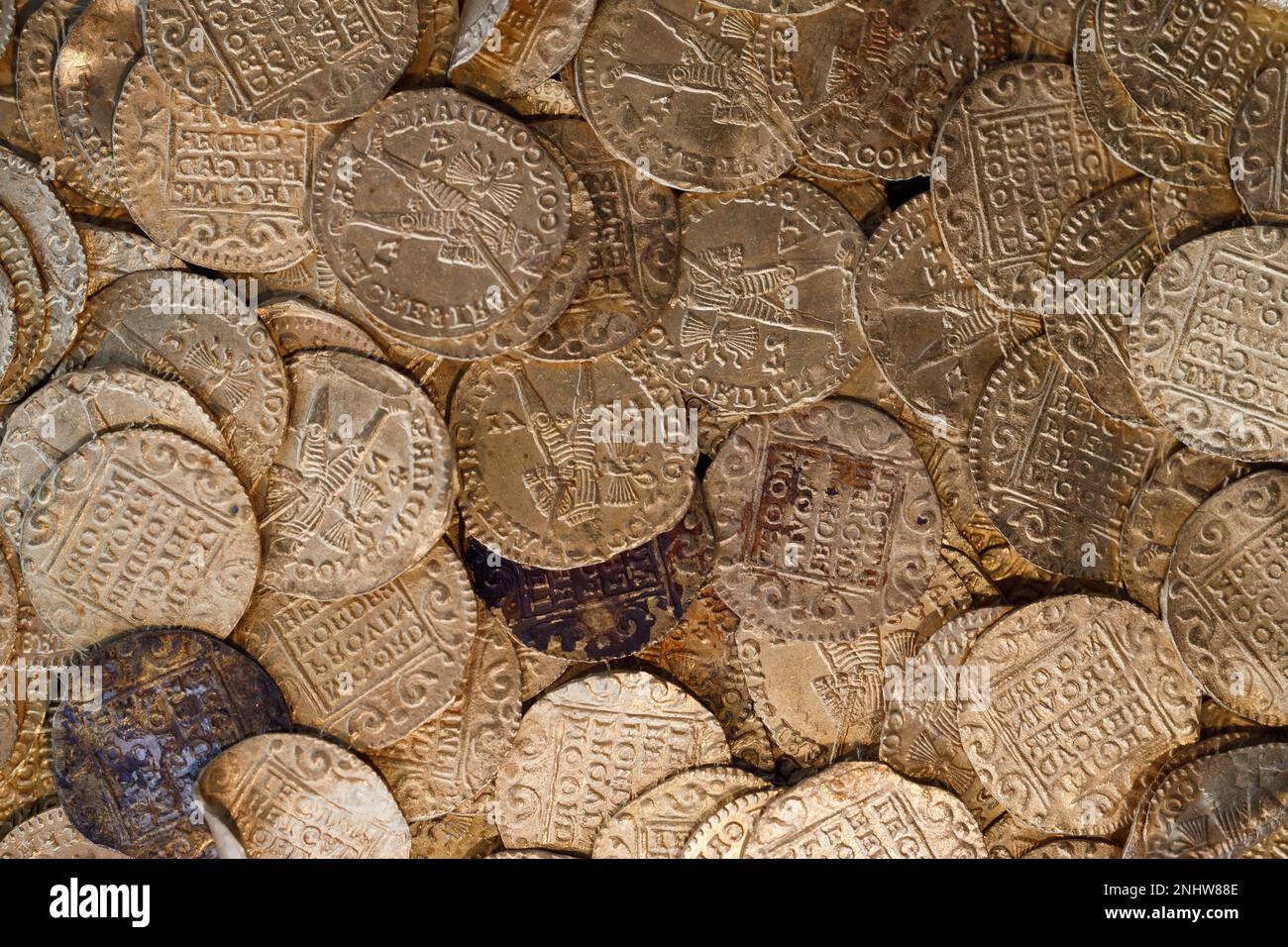 Oslo, Norvegia. Aprill 30, 2022: La nave olandese trasportava una grande quantità di monete d'oro e d'argento. Sulla sua strada per l'Indonesia, ha corso in una tempesta e dentro Foto Stock