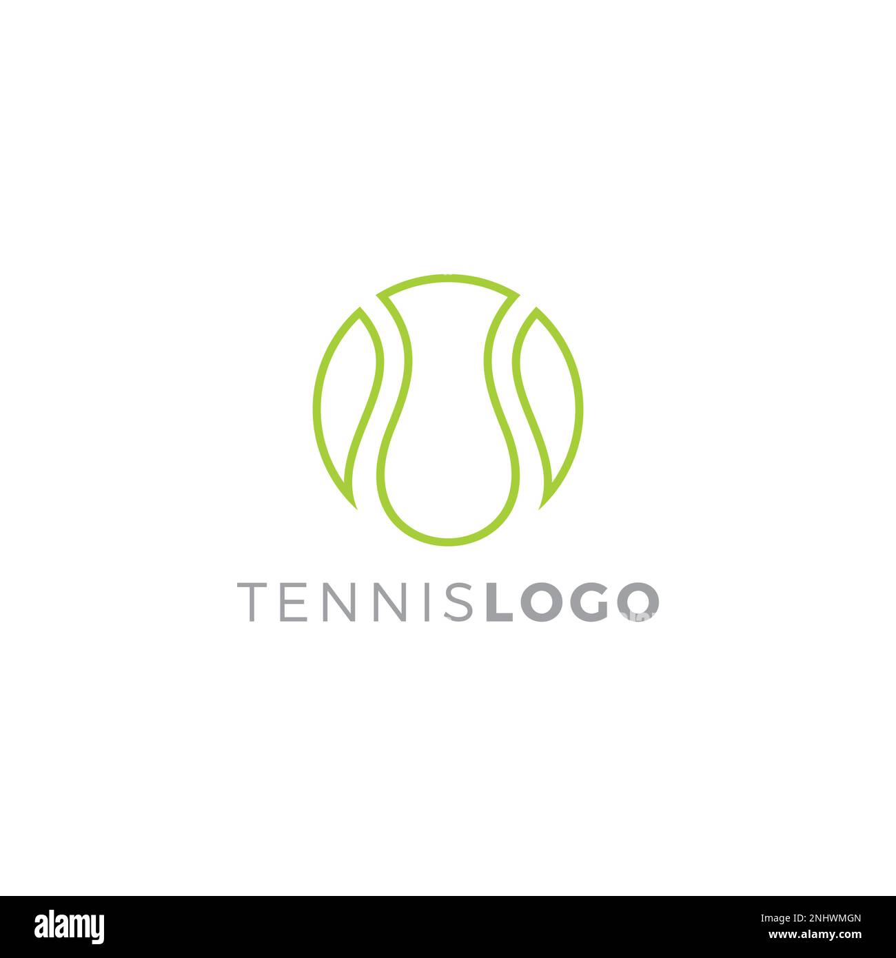 Tennis Ball contorno Logo Design Illustrazione Vettoriale