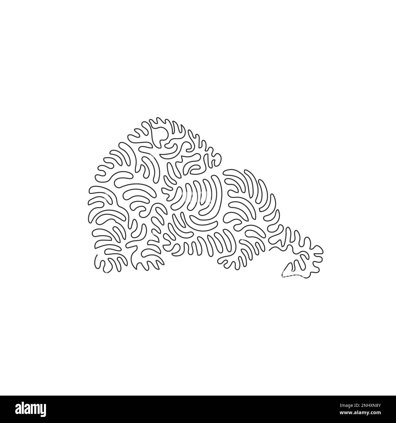 Singolo disegno a una linea di adorabile arte astratta del furetto Disegno grafico a linea continua illustrazione vettoriale del furetto addomesticato per l'icona Illustrazione Vettoriale