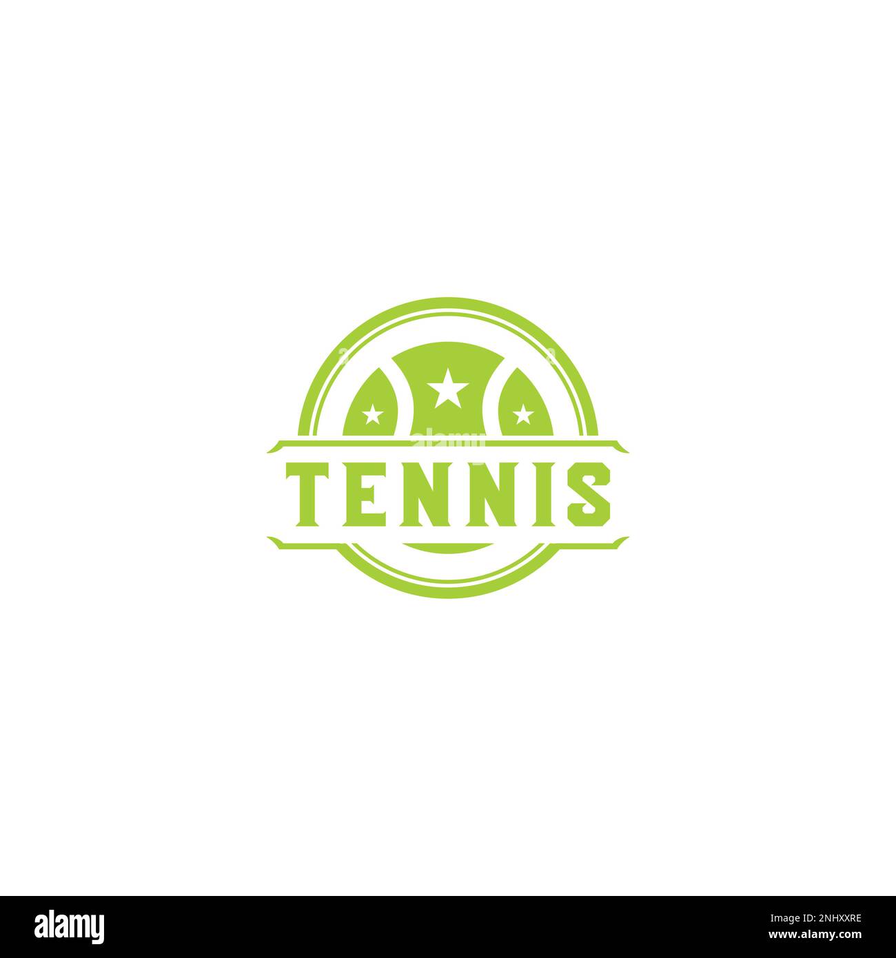 etichetta con il logo del tennis. Illustrazione vettoriale Illustrazione Vettoriale