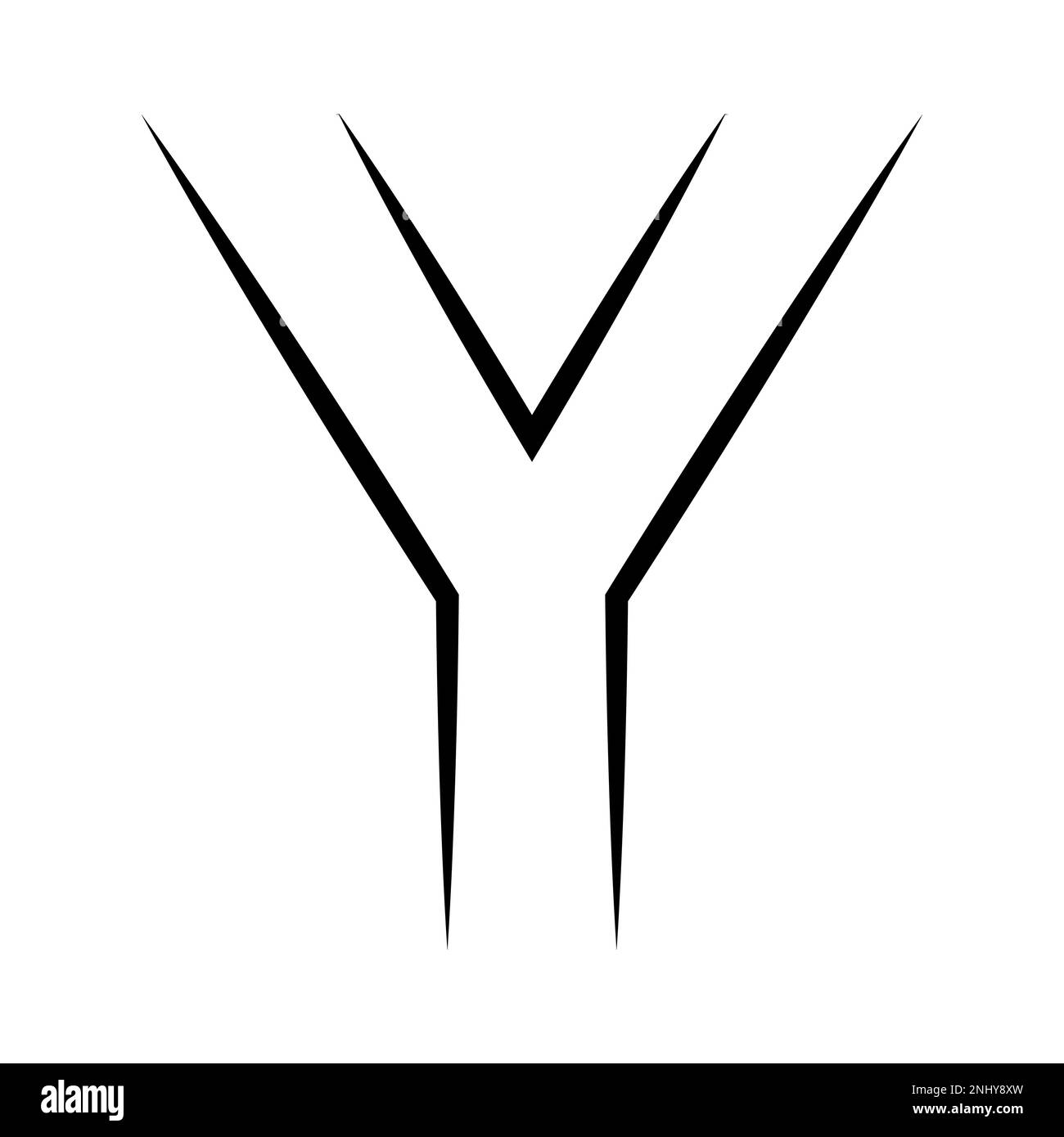 Lettera y del logo, alfabeto dell'asse delle icone, emblema y del logotipo Illustrazione Vettoriale