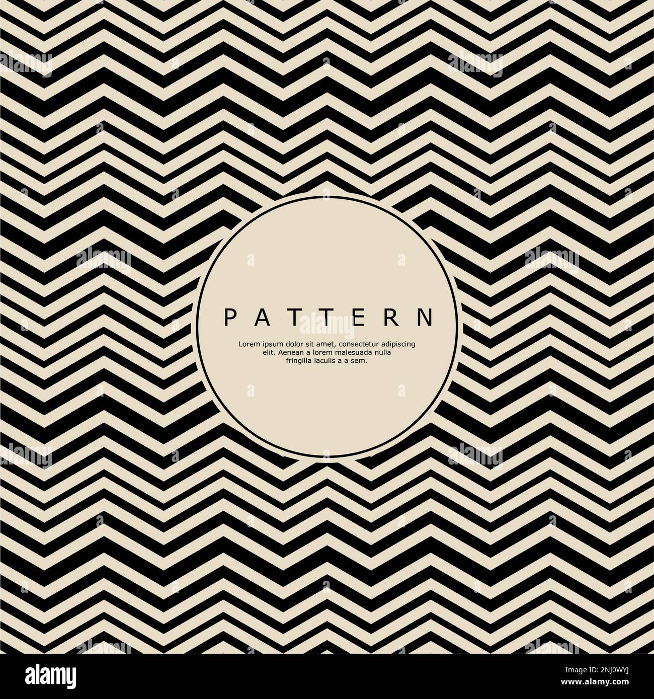 Design moderno a zig zag con motivi astratti. Linea minimalista. Illustrazione Vettoriale