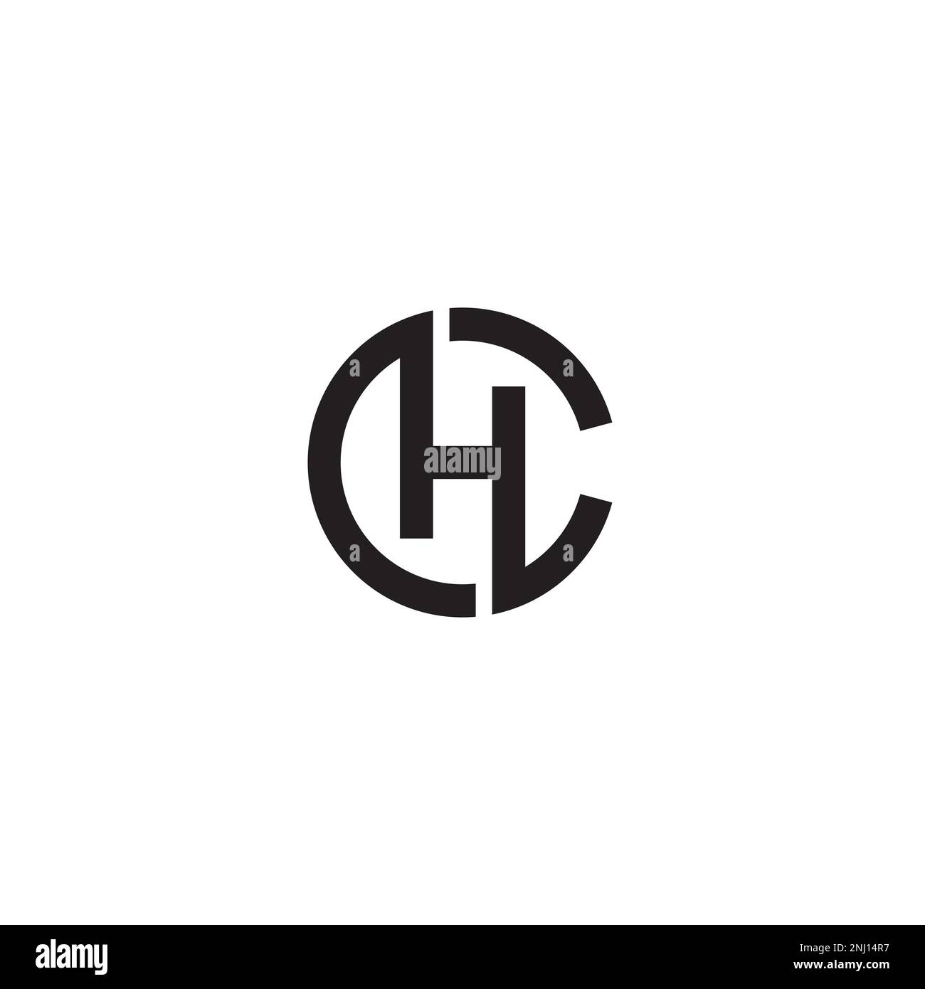 Lettera CH o HC logo o icona design Illustrazione Vettoriale