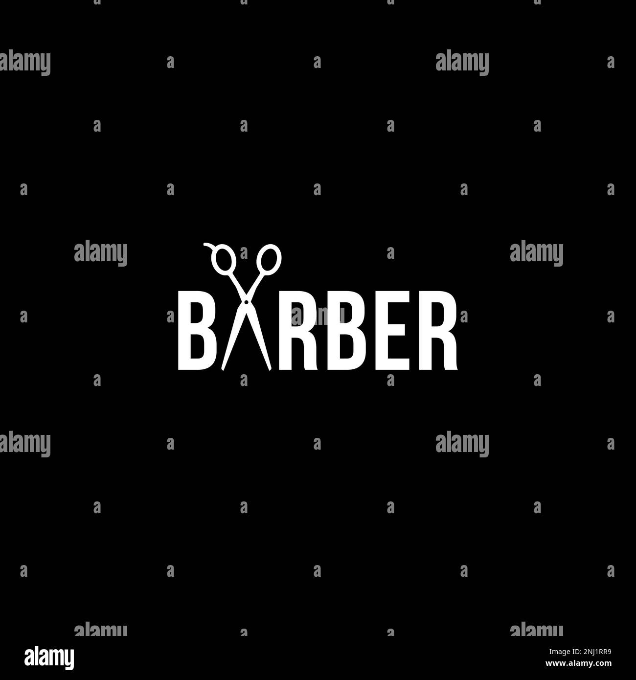 Logo Barber o design con marchio Illustrazione Vettoriale