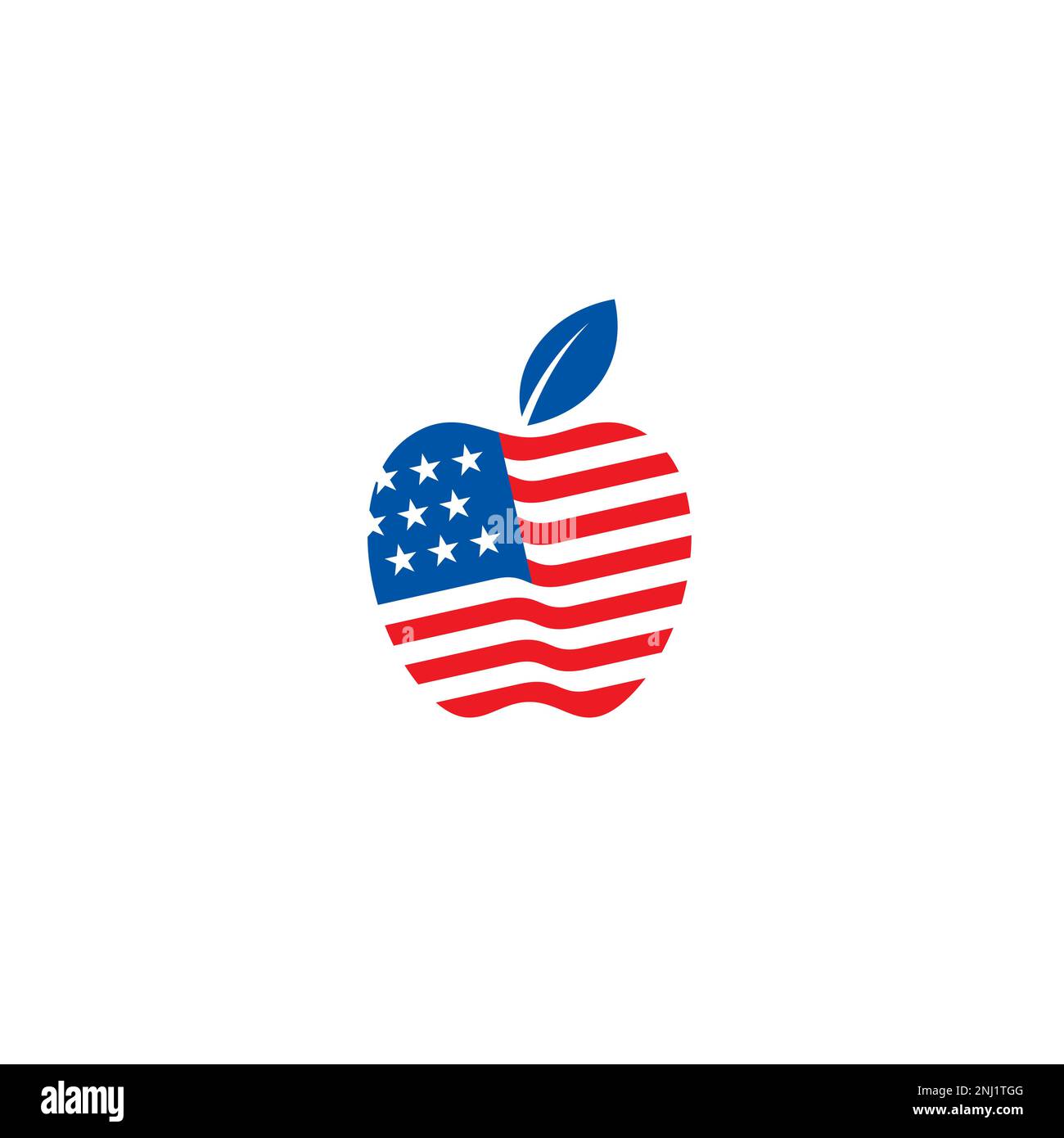 Logo Apple e US Flag o design di icone Illustrazione Vettoriale