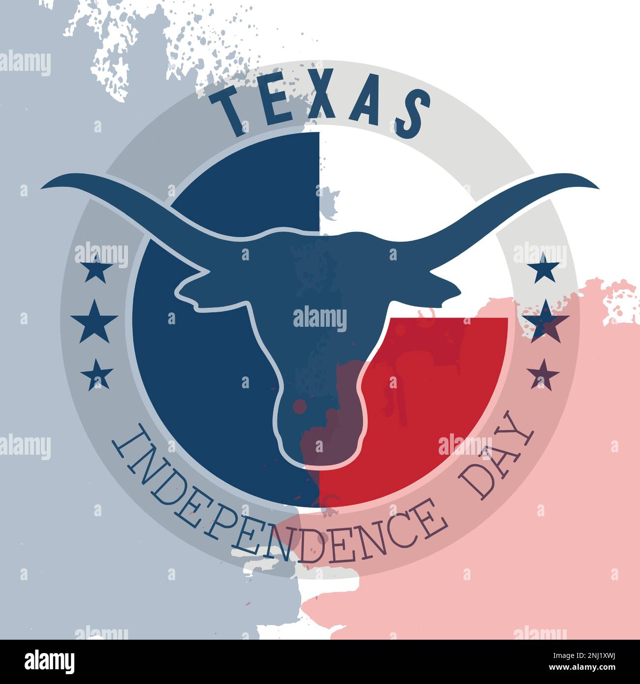 Simbolo di celebrazione Texas Dichiarazione di indipendenza, sfondo moderno vettore illustrazione Illustrazione Vettoriale