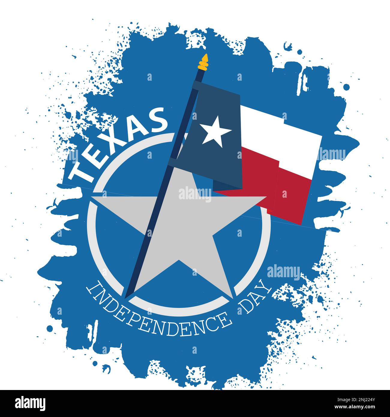 Independence Day TEXAS 2 marzo bandiera nastro icona logo, sfondo moderno vettore illustrazione Illustrazione Vettoriale