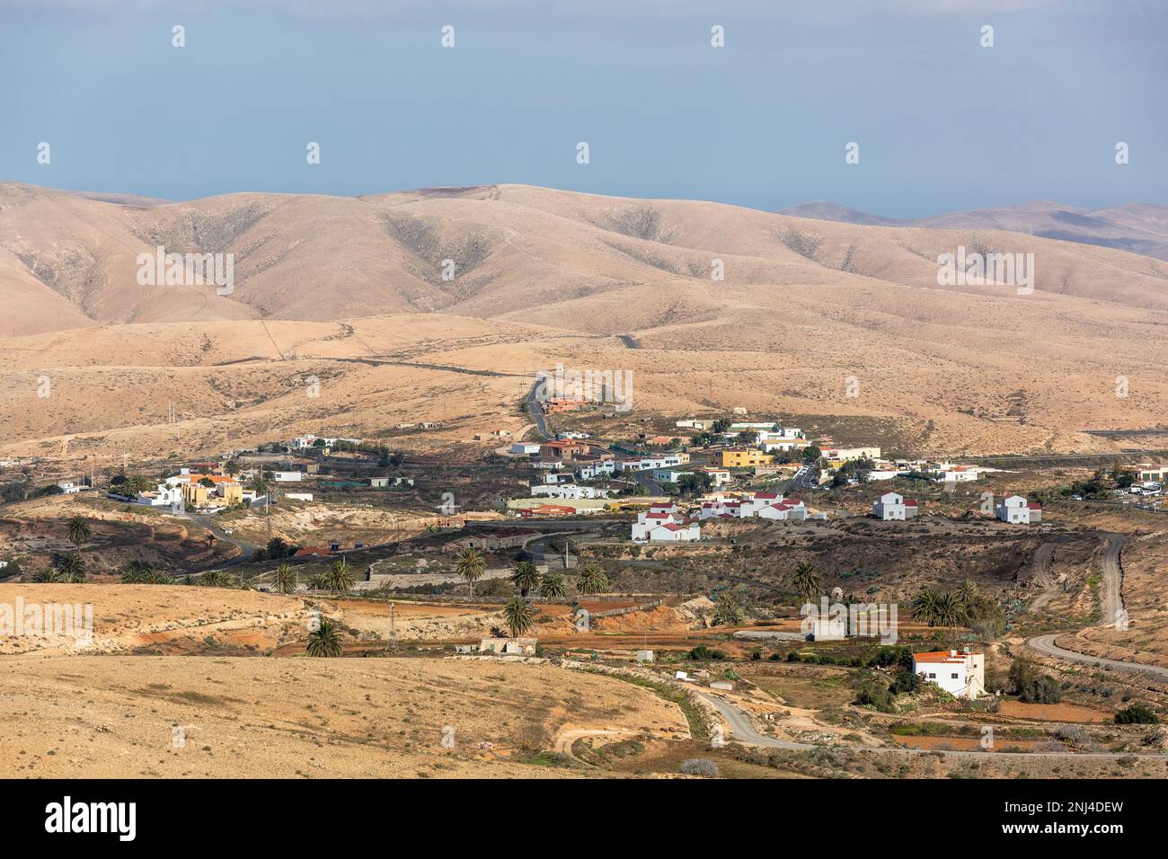 Vista sul villaggio di Valle de Santa Inés, Fuerteventura. Foto Stock