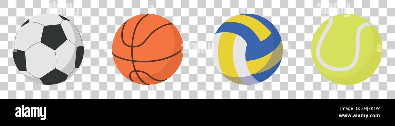 Set di palle sportive. Icone a forma di sfera. Illustrazione Vettoriale