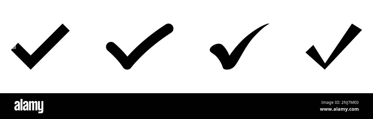 segno di spunta nero sugli sfondi di fomer Illustrazione Vettoriale