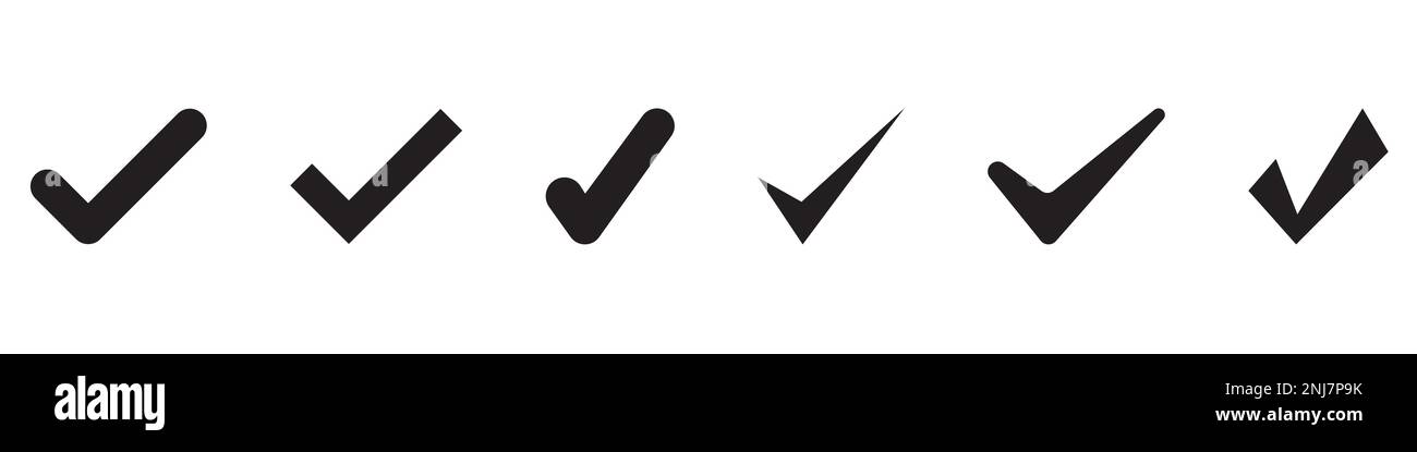 segno di spunta nero sugli sfondi di fomer Illustrazione Vettoriale
