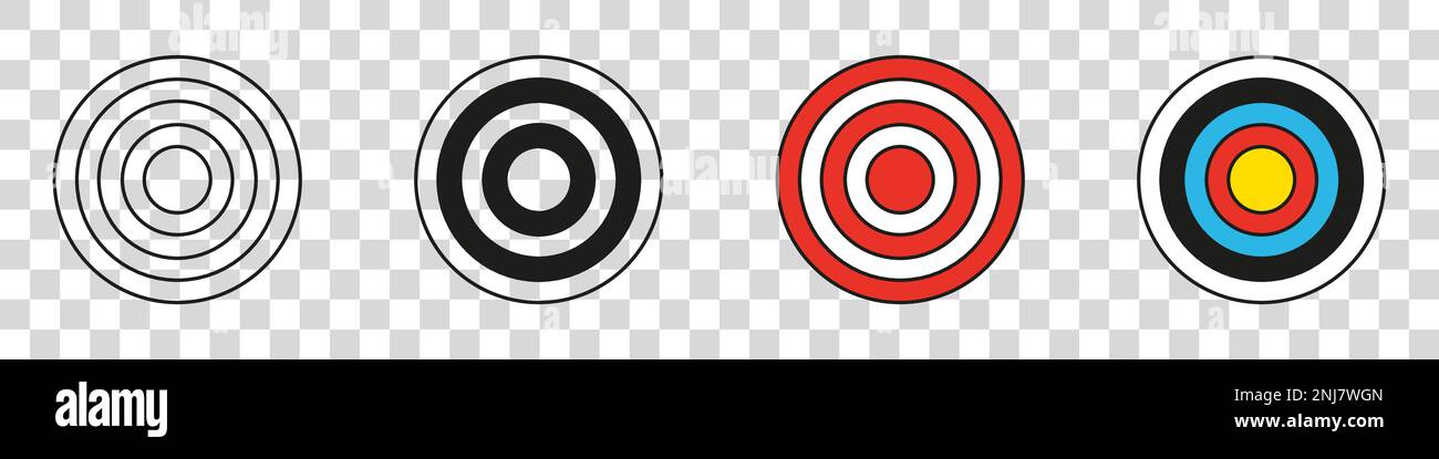 Tiro con l'arco bersaglio con freccia. Illustrazione vettoriale. Illustrazione Vettoriale