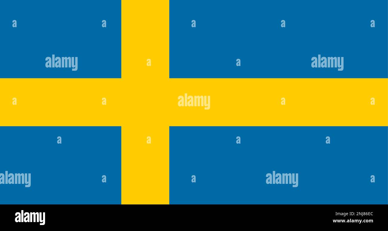 Vettore di bandiera svedese. Illustrazione Vettoriale