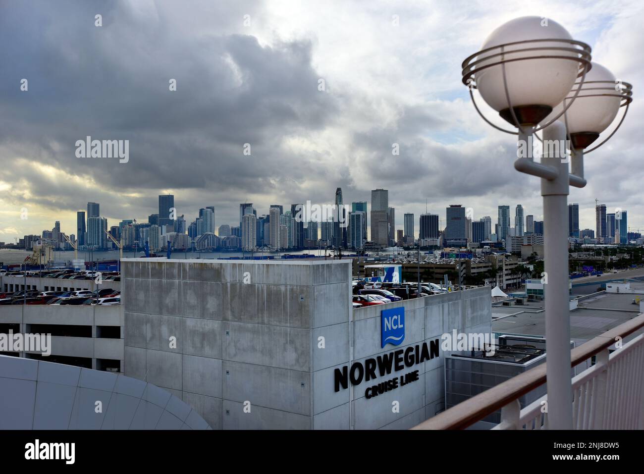 Terminal delle navi da crociera Norwegian, Miami, Florida Foto Stock